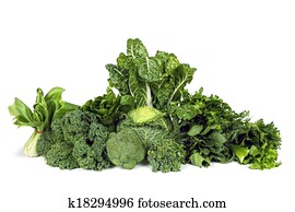 Leafy Green Vegetables Isolated