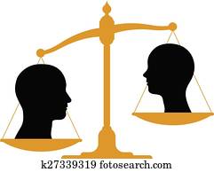 Vintage scale with heads