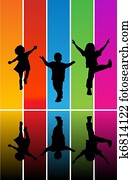 לקפוץ, ילדים, צלליות