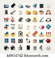 インターネット, &, ウェブサイト, アイコン, 網アイコン, アイコン, セット