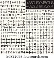 350, סמלים, וקטור, שונה, religio