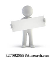 3d small people - blank white board 3d small people - blank white board