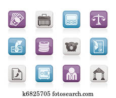 Bank, business and finance icons