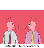 deux, discuter, hommes affaires