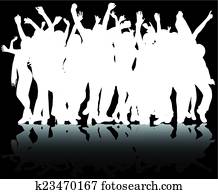 Happy dancing people