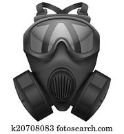 Military black gasmask respirator. Isolated on white background. Bitmap copy. Military black gasmask respirator. Isolated on white background. Bitmap copy.