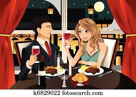 Flirten in een restaurant