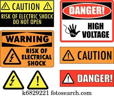 Clip Art of Electrical Repair Contractor Electrician Symbol Icons Set ...