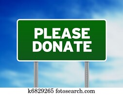 verde, muestra del camino, por favor, donar