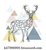 abstrakt, polygonal, deer. abstrakt, polygonal, deer.