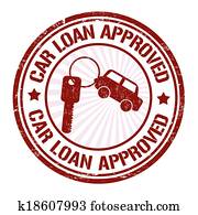 Car loan approved stamp