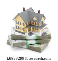 casa, en, pila, de, polaco, zlotys