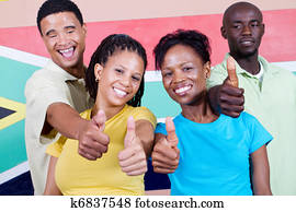 cheerful young african americans
