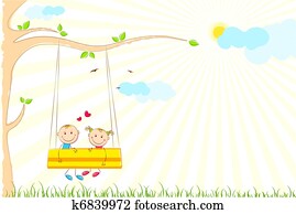 Kids enjoying Swing Ride Kids enjoying Swing Ride