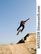 menino adolescente, skateboarding