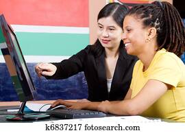 professor, ensinando, estudante adulto