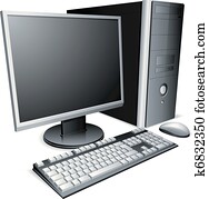 schreibtisch, computer. schreibtisch, computer.
