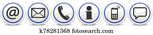 six contact us icons button set six contact us icons button set
