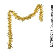 חג המולד, צהוב, חוטי כסף, עם, stars.