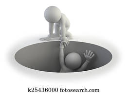 3d, קטן, אנשים, -, עזור, ל, ה, ידיד