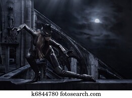 Amazing catwoman hunting at night Amazing catwoman hunting at night