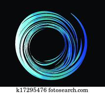 blaue wellen, in, schwarzer hintergrund