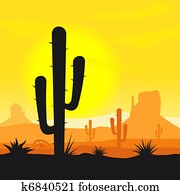Cactus plants in desert Cactus plants in desert