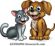 Cat and Dog Pets Cartoon Characters Cat and Dog Pets Cartoon Characters