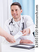 Doctor prescribing medicine