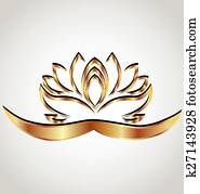 Gold stylized lotus flower logo Gold stylized lotus flower logo