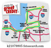 Map to Great Credit Score Rating Payment History Borrow Loan Mon