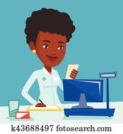 Pharmacist writing prescription.