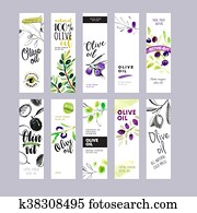 Set of olive oil labels Set of olive oil labels