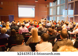 sprecher, an, geschäftskonferenz, und, presentation.