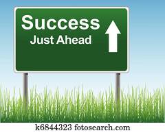 Success road sign. Success road sign.