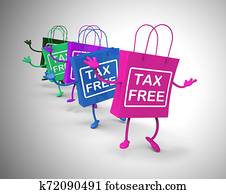 Tax-free concept icon means no customs duty required - 3d illustration Tax-free concept icon means no customs duty required - 3d illustration