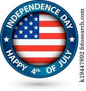 USA Independence Day happy the 4th of july blue label, vector illustration USA Independence Day happy the 4th of july blue label, vector illustration