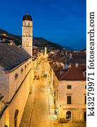 dubrovnik, à noite, croácia dubrovnik, à noite, croácia