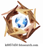 menschliche hand, und, symbol, von, unser, planet