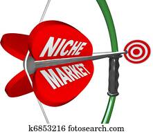Niche Market - Bow and Arrow Aimed at Bulls Eye Niche Market - Bow and Arrow Aimed at Bulls Eye