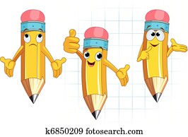 Pencil Character facial expression Pencil Character facial expression
