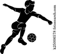 Soccer Boy Kicking Silhouette