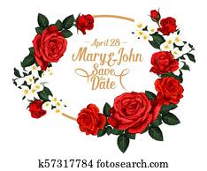 vector, flores, para, excepto, el, fecha, boda, diseño