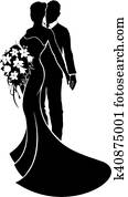 Wedding Couple Bride and Groom Silhouette Wedding Couple Bride and Groom Silhouette
