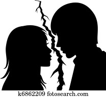 broken relationship between young man and woman broken relationship between young man and woman