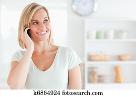 Close up of a young woman on phone