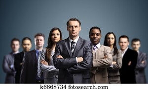 jovem, atraente, pessoas negócio