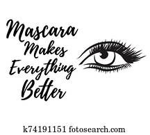 Makeup artist business card template. Vector hand drawn illustration of colorful women eyes make-up. Concept for beauty salon, cosmetics label, visage and makeup, Motivation quote: beauty salon Makeup artist business card template. Vector hand drawn illustration of colorful women eyes make-up. Concept for beauty salon, cosmetics label, visage and makeup, Motivation quote: beauty salon