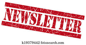 Newsletter red square grunge textured stamp isolated on white Newsletter red square grunge textured stamp isolated on white