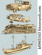 Retro transportation set Retro transportation set